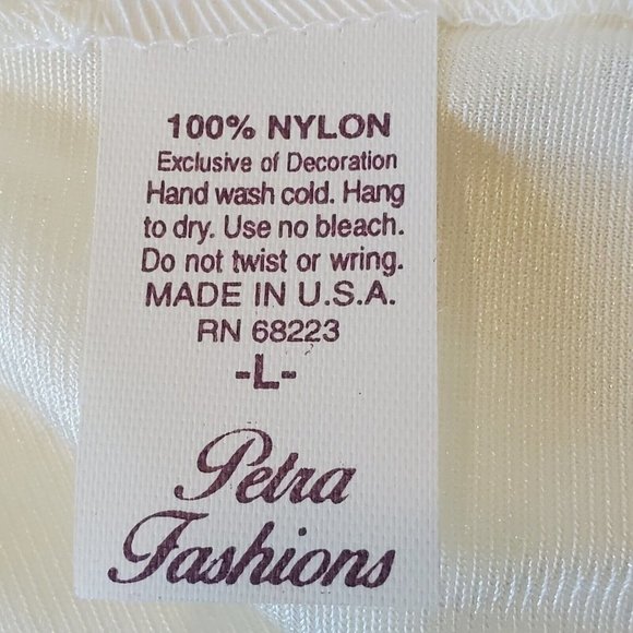 Vintage Cream Satin‎ Bridal Nylon Robe Lace Trim Long USA M/L - Picture 10 of 10